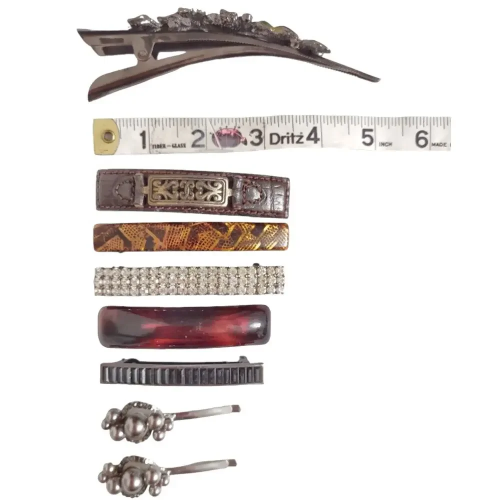 Hair Decor 8pc Bundle Barrett's Enamel Plastic Hair Clips Accessories Festival